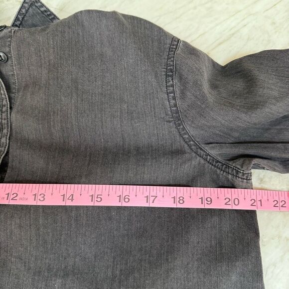 Madewell Chambray Charcoal Black Shirt Button up Long Sleeve 100% cotton Sz XS - Picture 6 of 7
